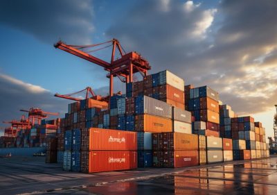 cargo ship vista containers stacked high harbor backdrop showcasing maritime transport 892776 2744